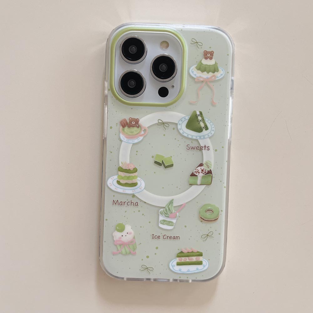 Ốp Lưng Cứng Tương Thích Với iPhone 13 13Pro 13ProMax 14 14Pro 14ProMax 15 15Pro 15ProMax 16 16Pro 16ProMax 17 17Pro 17ProMax Ốp Nam Châm Họa Tiết Bánh Tráng Miệng