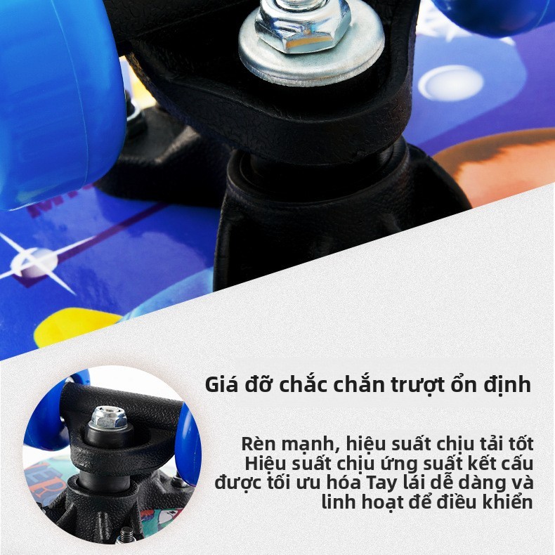 deck skateboard，Tạo kiểu hoạt hình Ván trượt trẻ em gỗ phong ép 7 lớp dài 64cm ván trượt thể thao hình siêu nhân công chúa cho bé trai và bé gái
