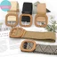 Sund Mùa Hè Nữ Co Giãn Dệt Thắt Lưng Vuông Khóa Vintage Boho Rơm Thắt Lưng Đầm VN