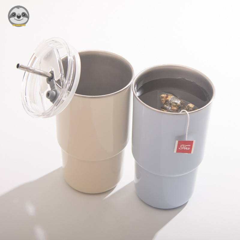 Phong cách Nhật Bản Phong cách Muji / Ống hút cà phê màu trơn Cốc nước lót bằng thép không gỉ / Cốc nước súc miệng đa chức năng / Cốc giữ nhiệt đôi chống bỏng tiện dụng