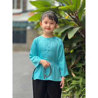 thời trang đồ bộ trẻ em, bà ba gấm quần đen cho bé