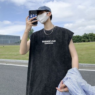 LOCAL BRAND Áo Tantop Bii Nhỏ Wash Phong Cách Unisex Form Rộng - Áo Ba Lỗ Sát lách wash đen Ullzang tay lỡ nam nữ Cotton