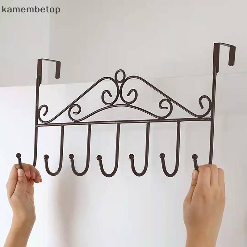 Giá treo kim loại BETO trên cửa, 7 móc, dùng cho khăn/mũ/áo, phụ kiện tổ chức ngoài trời