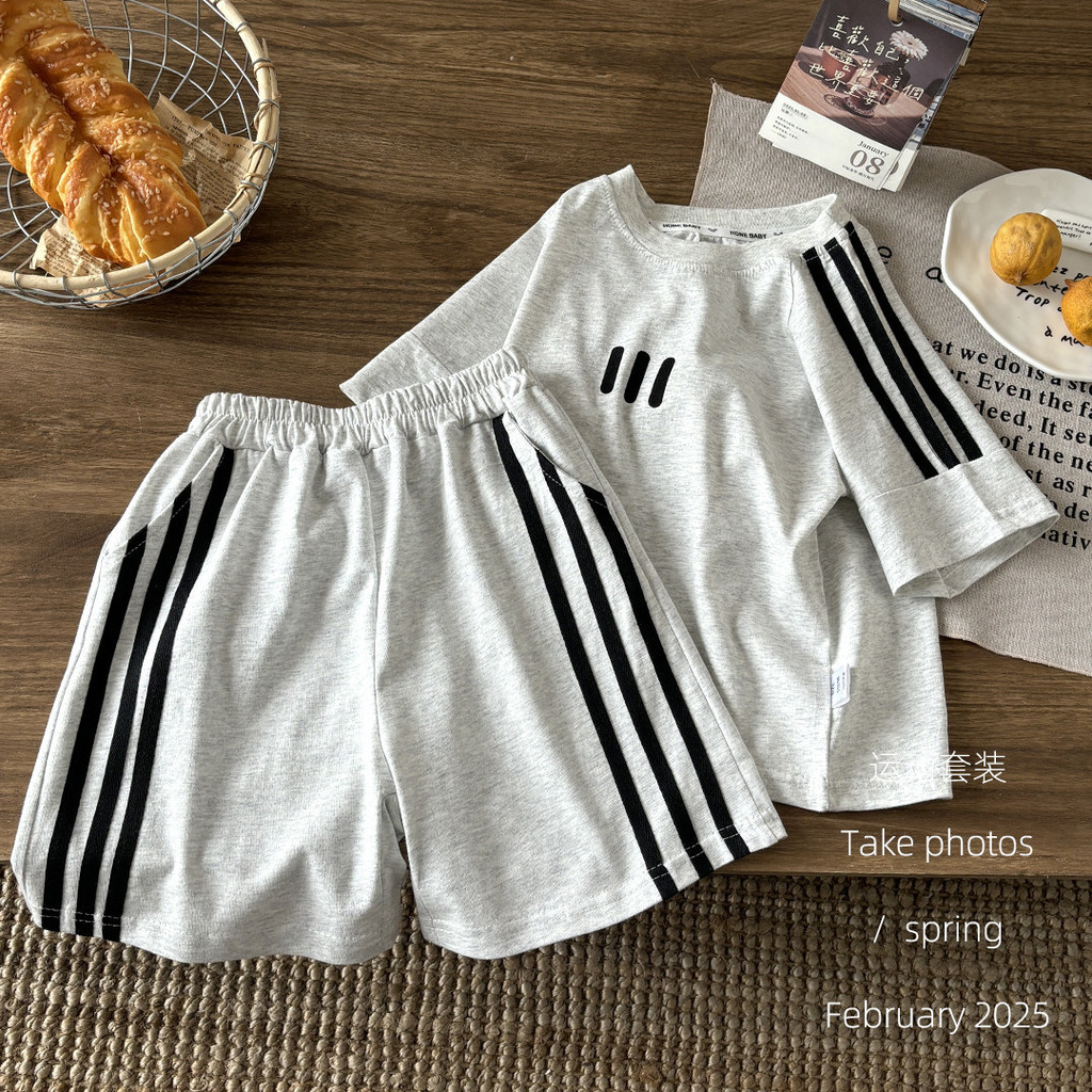 Trẻ Em Mùa Hè Ngắn Tay Phù Hợp Với Áo Thun Hai Mảnh Cotton Nguyên Chất Phiên Bản Hàn Quốc Vừa Lớn Trẻ Em Phù Hợp Với Tất Cả Trận Đấu Khâu Bé Trai Bé Gái Phù Hợp Với Kích Thước 8O-170 POYW