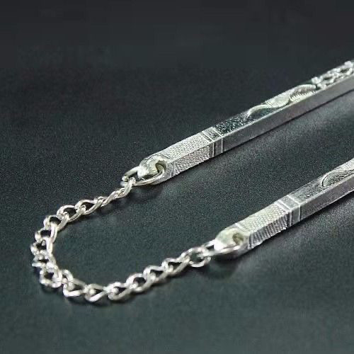 Bộ đũa bạc 999 chín món, thìa, bát, bộ đồ ăn mạ bạc, quà tặng trang trí rắn MTMU