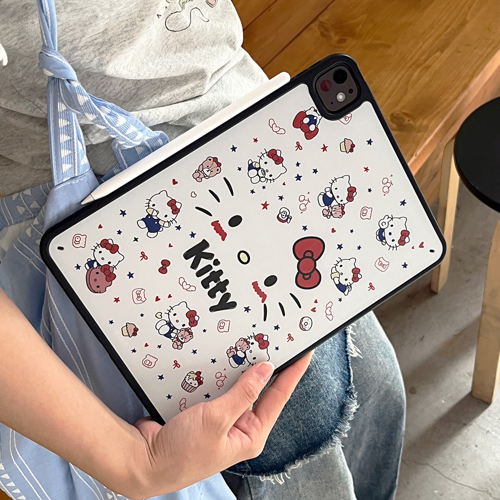 Vỏ Cứng Acrylic Đáng Yêu Mèo Con Dành Cho Mini6 Mini7 A17Pro IPad 5 6 7 8 9 10 11 A16 Air 2 3 4 5 6 Air 11 M2 Pro10.5 10.2 "Pro11 2018 2020 2021 2022 M4 Pro13 2024 2025