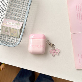 Dây buộc nơ màu hồng cho AirPods 1 / 2 3 Pro Pro2 Pro3 Airpod4 Bộ tai nghe Vỏ bảo vệ Bluetooth không dây AirPods pro2 Pro3 3 4 Vỏ bảo vệ tai nghe
