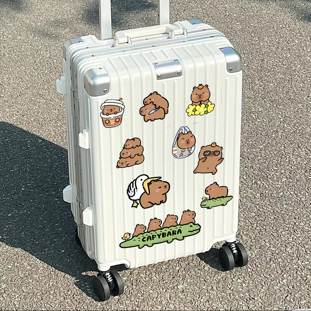 Decal lớn chống nước cho vali, xe hơi, tường – họa tiết capybara YSWI