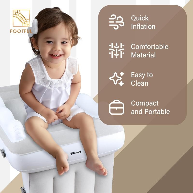 Giường hơi hình máy bay cho trẻ em, đệm lót ghế máy bay giường hơi PVC dày dặn