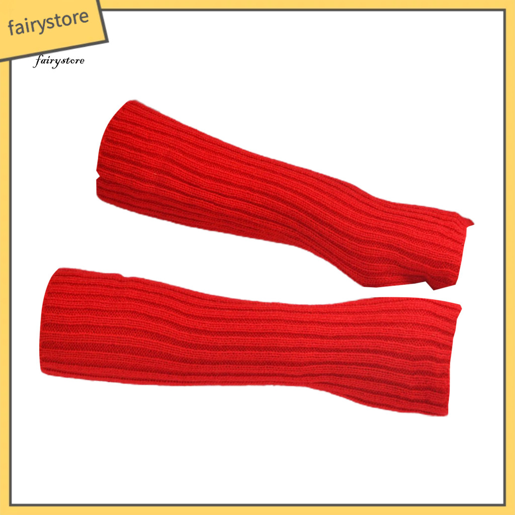 Fairystore | 1 Đôi Găng Tay Ngón Tay Mềm Mại Thoáng Khí Thời Trang Thoải Mái Nhiều Màu Giữ Ấm Đan Vải Lỗ Găng Tay Nữ Ngoài Trời