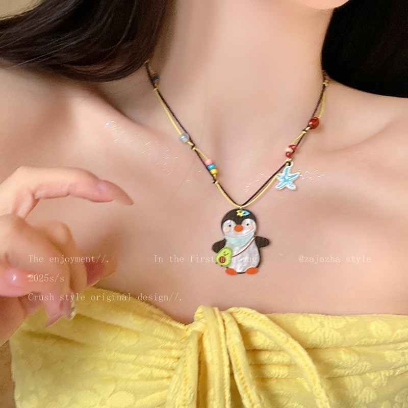 Vòng cổ dễ thương dopamine hình nấm nhỏ đính cườm - Thời trang hoạt hình ngày lễ quà tặng phụ kiện