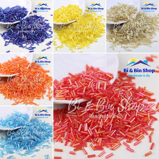 45g Cườm Khúc Dài 6-7mm Màu Ánh Cừ Đính Kết Trang Phục, Làm Phụ Kiện Thời Trang