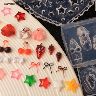 [savemoneyeveryday] Khuôn Silicon Trái Tim 3D Dâu Anh Đào Pentagram Khuôn Làm Móng Tay Nghệ Thuật Trang Trí DIY Thiết Kế Tấm Dập Khuôn Làm Móng Tay [vn]