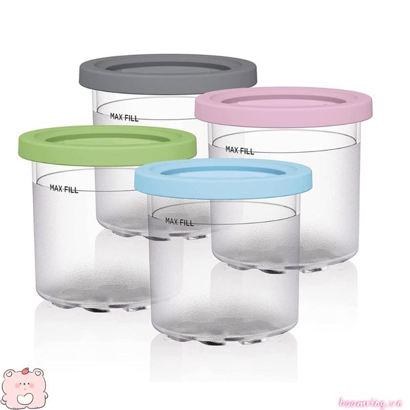 Boom 4 Gói Kem Pints Ly Phù Hợp Cho NINJA- CREAMI NC299AMZ NC300s Series Máy Làm Kem Không Chứa BPA- Máy Rửa Chén S