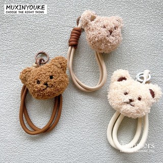 Ibumpers Đồ chơi sang trọng dễ thương Gấu bông Dây đeo cổ tay Vỏ điện thoại Phụ kiện treo di động Chống mất