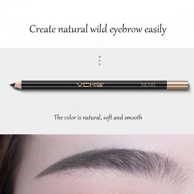 Bút chì kẻ mày bằng gỗ Microblading có mài - Bút kẻ mắt cà phê đen / đen tự nhiên - Chống thấm nước, lâu trôi