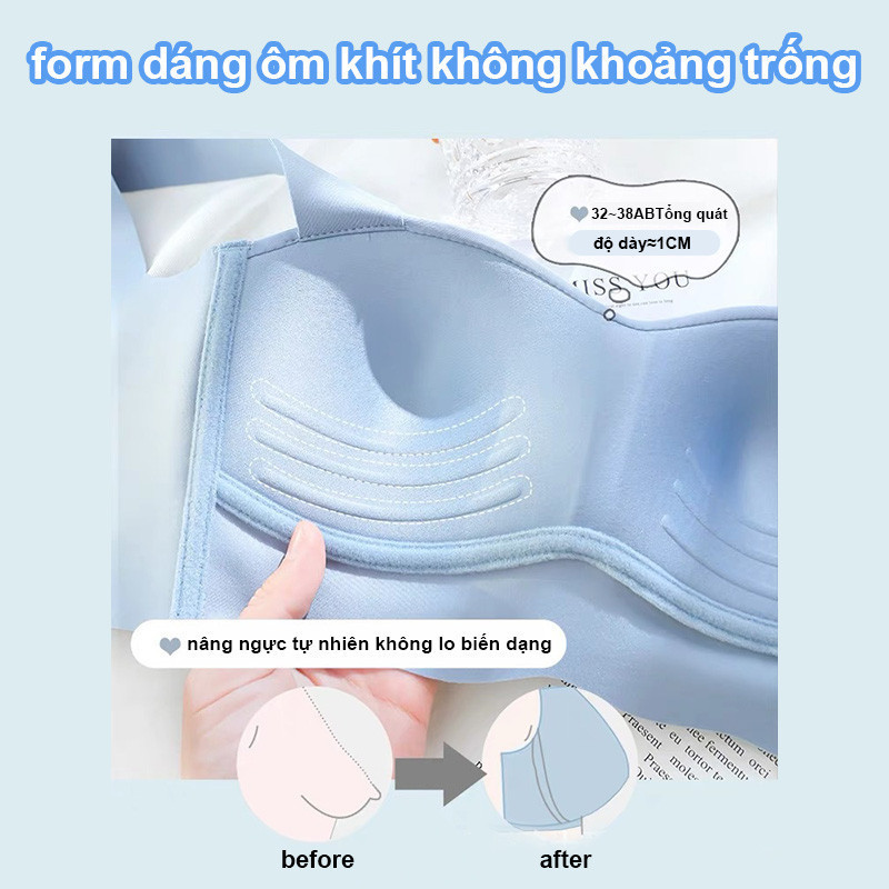 Áo Ngực Có Đệm Mút Dày Nâng Ngực 4CM Mịn Không Lộ Viền Không Gọng Chống hằn đỏ