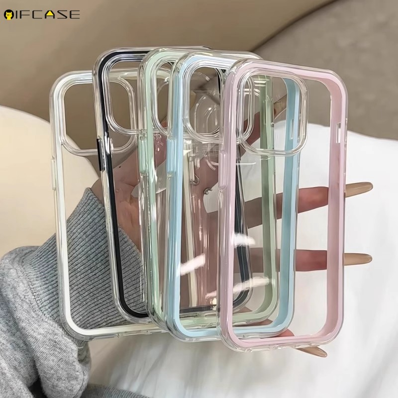 Dành Cho OPPO Reno 14 13 11 9 Pro 8 7 Lite 8Z 7Z Reno14 5G Ốp Điện Thoại 2 Trong 1 Màu Kẹo Đơn Giản Nhiều Màu Sắc Dễ Thương Bé Trai Bé Gái Chống Sốc Trong Suốt Vỏ Mềm Ốp Lưng