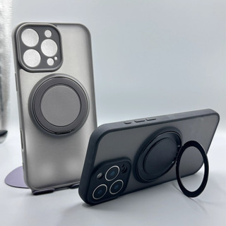 Matte Finish Từ tính iPhone 16 Pro Max mờ Case cho iPhone 15 14 13 12 11 Pro Max 14Plus 15Plus 16Plus với giá đỡ xoay 360 tích hợp