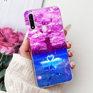 Dành Cho Oppo A31 (2020) / A8 (2019) Vỏ Điện Thoại Mèo Hoa Thanh Lịch Oppo A31 A8 CPH2015 Vỏ TPU Silicon Mềm