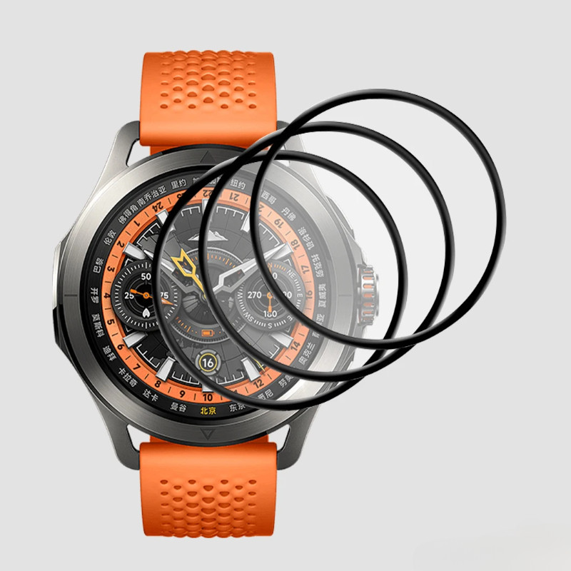 VivoWatch Watch5 Watch3 Watch2 WatchGT 42mm 46mm - Kính cường lực viền đen cong HD, chống vân tay, ốp lưng bảo vệ màn hình