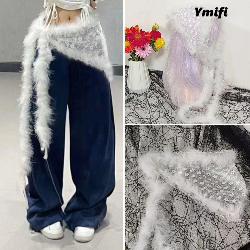 Thắt lưng sang trọng mềm YMIFI, Thắt lưng lông xù Y2K Punk, Phụ kiện khiêu vũ đường phố siêu mềm ấm áp Dây thắt lưng sang trọng