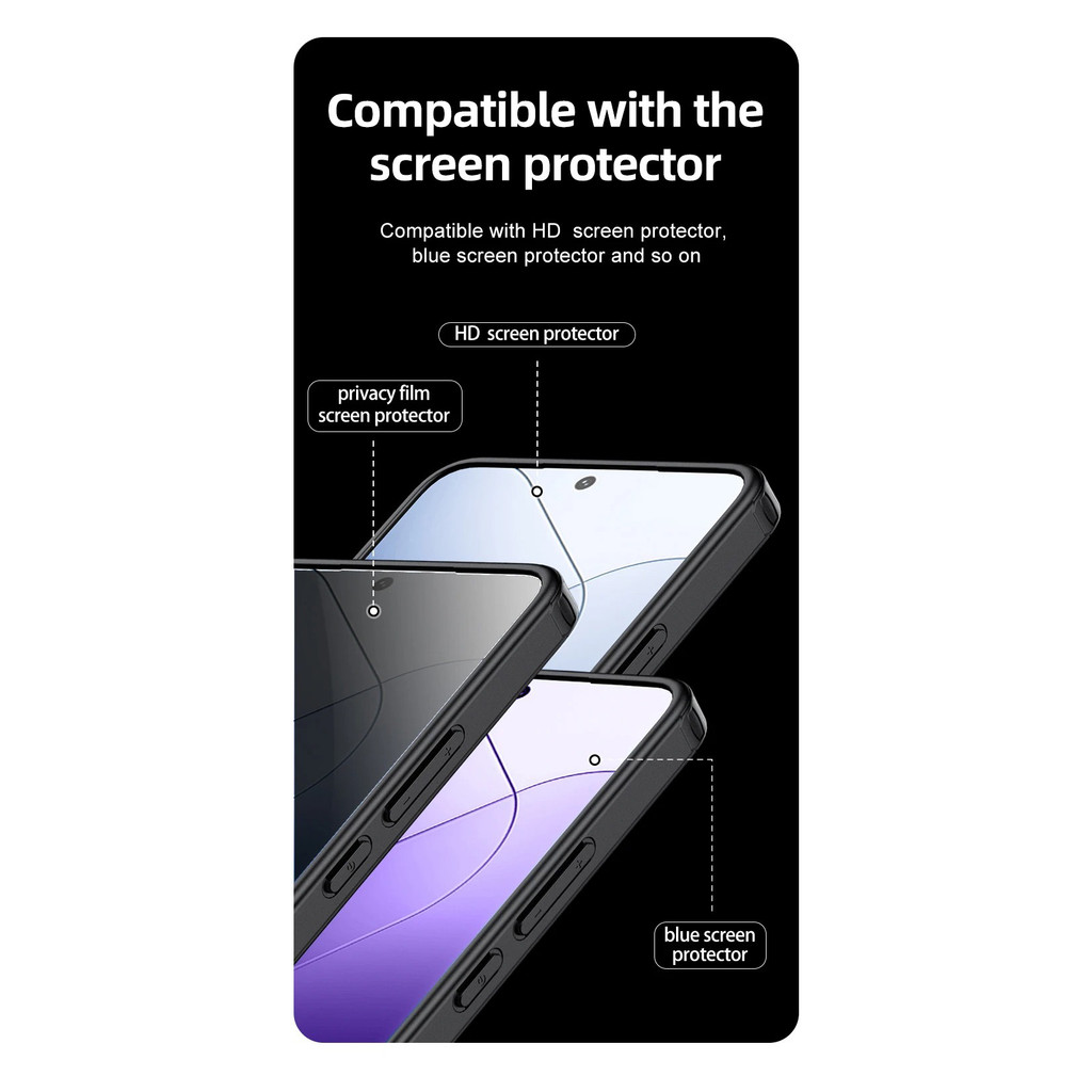Dành Cho Xiaomi 14T / 14T Pro 5G Hybrid Trong Suốt Chống Va Đập TPU & PC Matte Túi Khí Chống Sốc Ốp Lưng