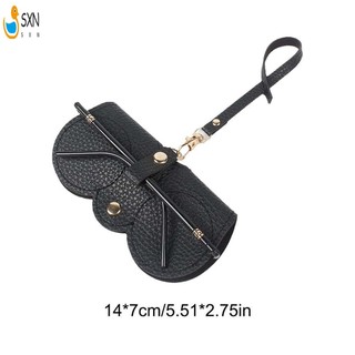 Túi đựng kính râm bằng da có dây đeo cổ tay Hộp đựng kính râm để đựng chìa khóa tiền xu