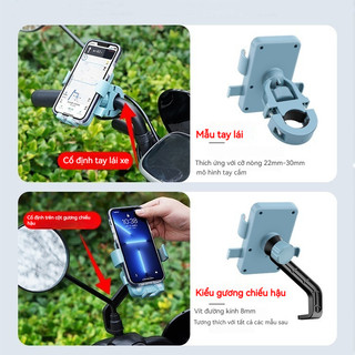 Giá đỡ điện thoại hình ô mini chống sốc chống mưa gió gắn ghi đông hoặc gương xe máy, tương thích nhiều dòng máy