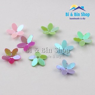 30g Kim Sa Hoa Mai 3D Lõm 10mm Màu Sữa Cừ Đính Kết Trang Phục, Làm Phụ Kiện Thời Trang