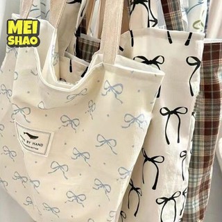 MeiShao Vintage Chấm Bi Nữ Túi Đeo Vai Vải Dung Tích Lớn Nữ Messenger Bagsmuter Túi Xách