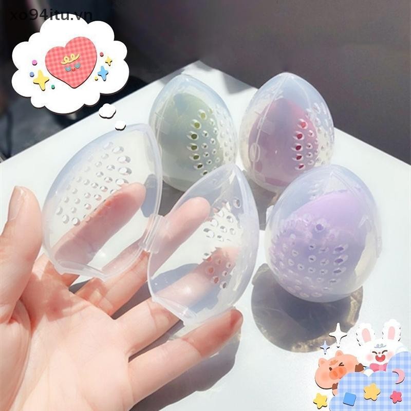 XOITU 1 Hộp Đựng Trứng Mỹ Phẩm Làm Đẹp Bọt Biển Đứng Bảo Quản Hộp Đựng Trang Điểm Puff Đựng Mỹ Phẩm Rỗng Hộp Xả VN