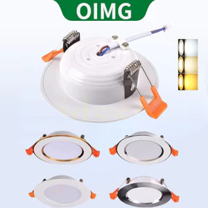 Oimg LED Driver-free Downlight 220V Đèn trần nhúng 5W 9W 12W 15W 18W Màu trắng / ấm / Đèn ba màu