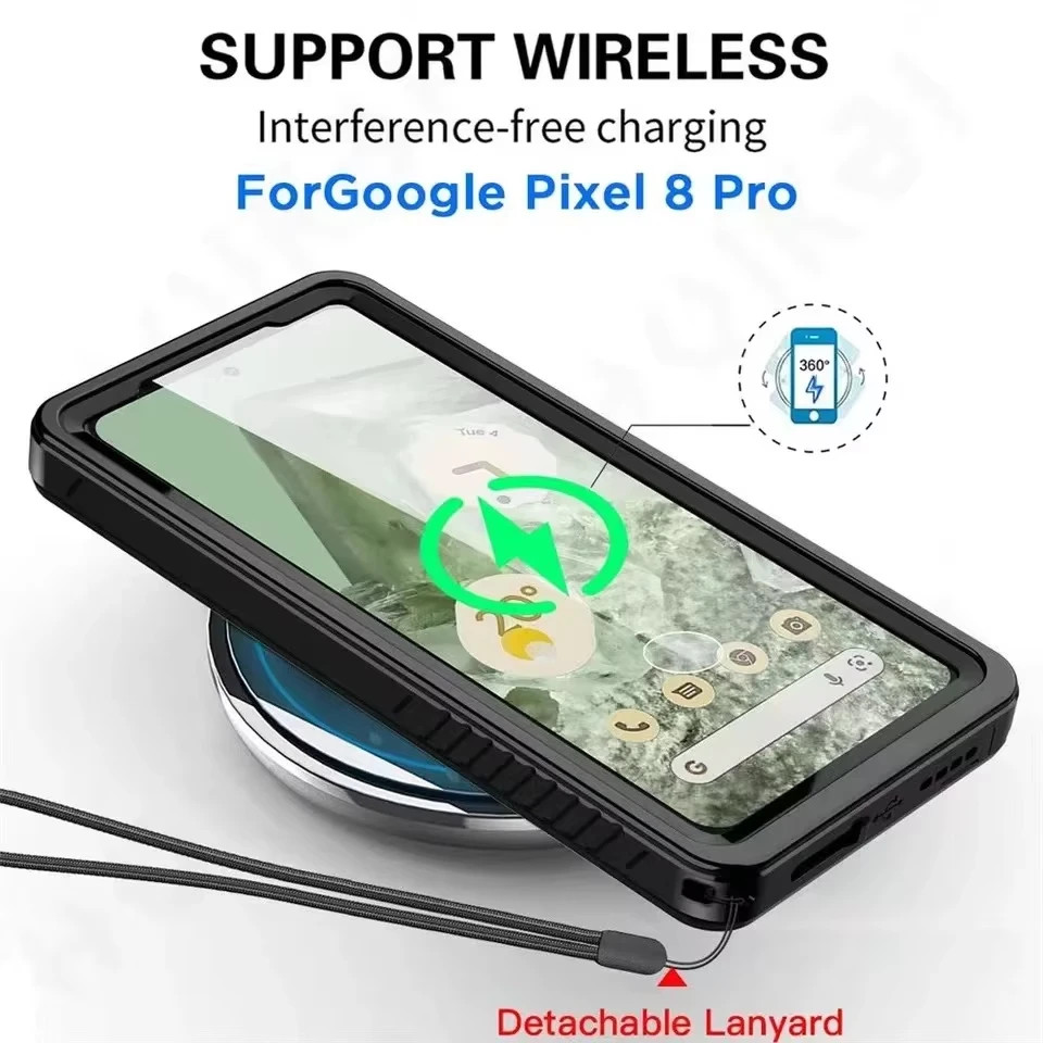 Ốp Chống Thấm Nước IP68 Cho Google Pixel 9 Pro 8A 8 8 7 Pro 7A 7 6A Lặn Lặn Dưới Nước Bơi Thể Thao Ngoài Trời