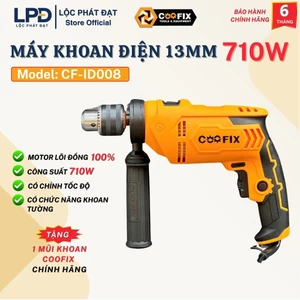 Máy khoan 13ly COOFIX CF-ID008 710W có chức năng khoan tường, bê tông, có chỉnh tốc độ tặng kèm 1 mũi khoan hãng