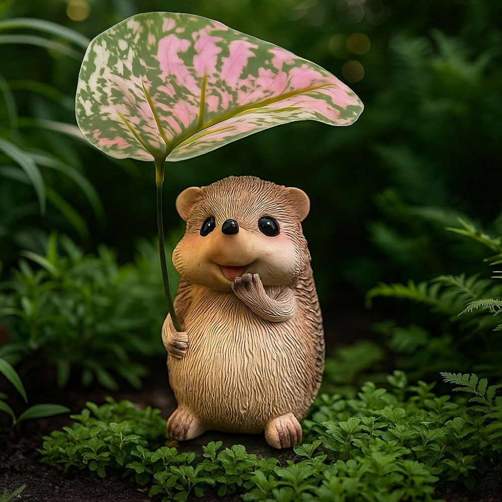 LACYES Lá Ô Nhím Tượng, Nhựa Chống Thời Tiết Vườn Nhím Tượng, Đáng Yêu Dễ Thương Handmade Nhỏ Nhím Điêu Khắc Sân Trang Trí