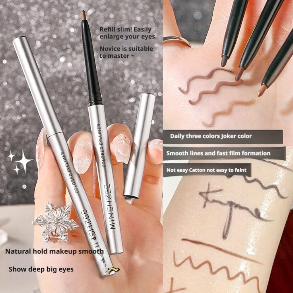 Bút chì Gel kẻ mắt siêu mỏng chống thấm nước Trang điểm khô nhanh Màu nâu cho mắt Mềm mại lâu trôi