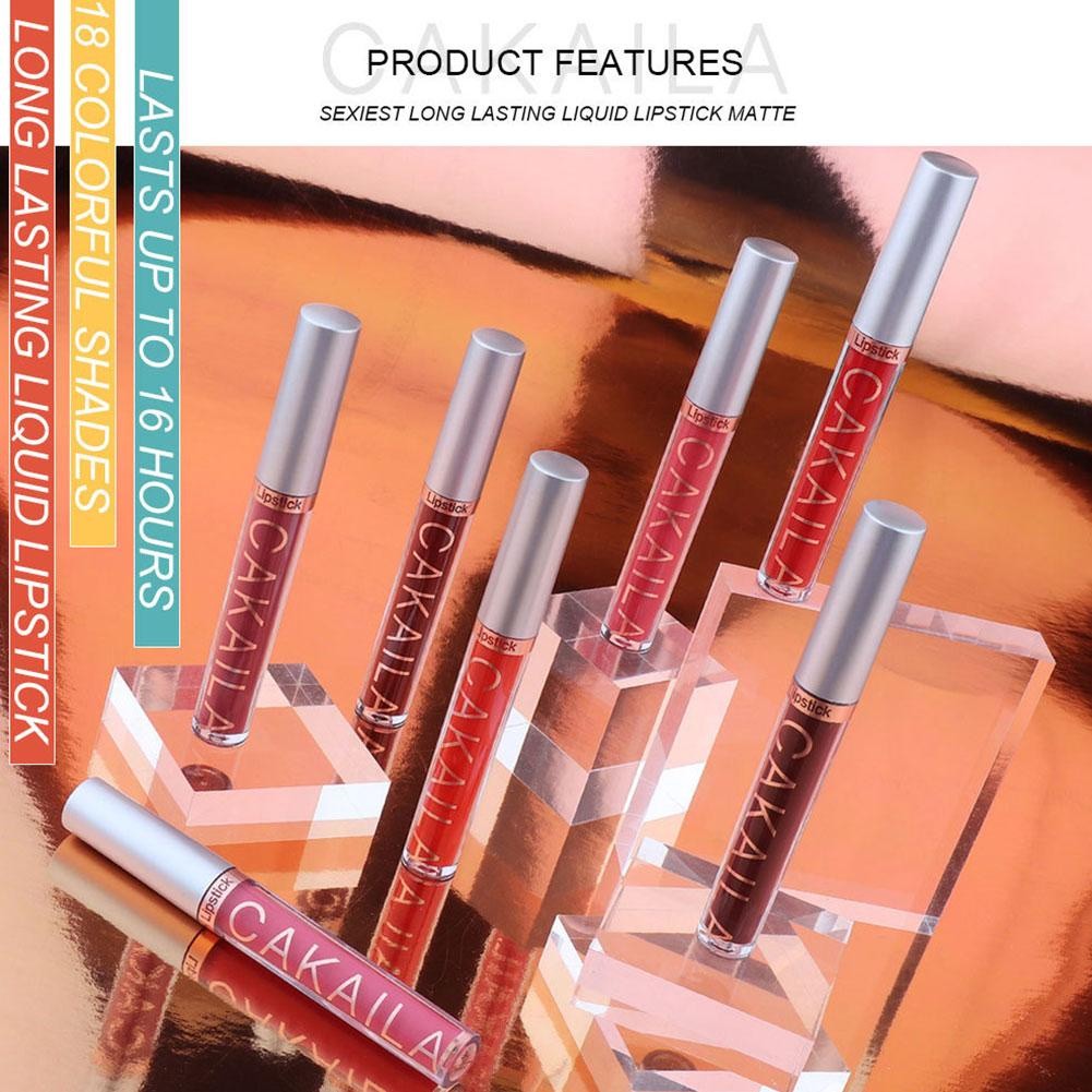 Matte Velvet Liquid Lip Gloss Tinh Tế Mịn Chống Thấm Nước Lâu Dài Môi Trang Điểm Khỏa Thân Chống Dính M3a1