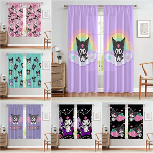 Rèm Kuromi Hoạt Hình, Thích Hợp Cho Phòng Khách, Phòng Ngủ, Máy Có Thể Giặt Màn Polyester 1PC