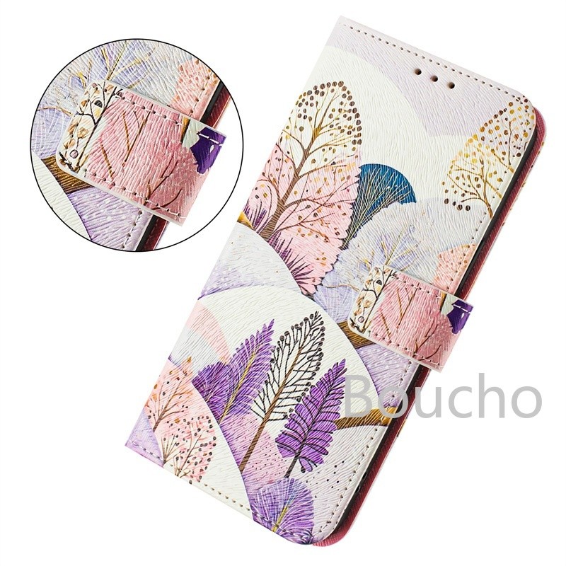 Dành Cho OPPO Reno 8T 8Z 9A 8 Lite 9 10 Pro 4G 5G Vỏ Sơn Ví Da Khe Cắm Thẻ Flip Cover Vỏ Điện Thoại Di Động Vỏ