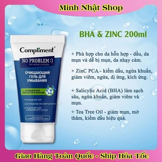 [DATE MỚI] Sữa rửa mặt - Gel NO PROBLEM Compliment chứa Tea Tree Salicylic Acid,giảm viêm,mụn 200ML của Nga