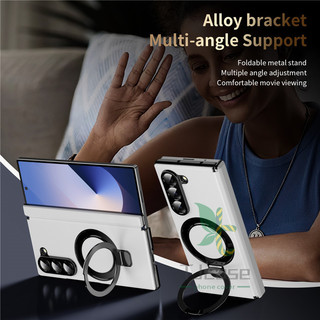 Bản lề da đứng từ tính Vỏ bọc đầy đủ cho Samsung Galaxy Z Fold 7 6 5 4 3 Z Fold SE W25 Phim cường lực phía trước
