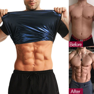 Xông Hơi Mồ Hôi Cho Nam Tay Ngắn Body Shaper Tập Gym Tập Thể Dục Top Shapewear Xông Hơi Mồ Hôi Áo Thun Eo Giảm Béo Áo