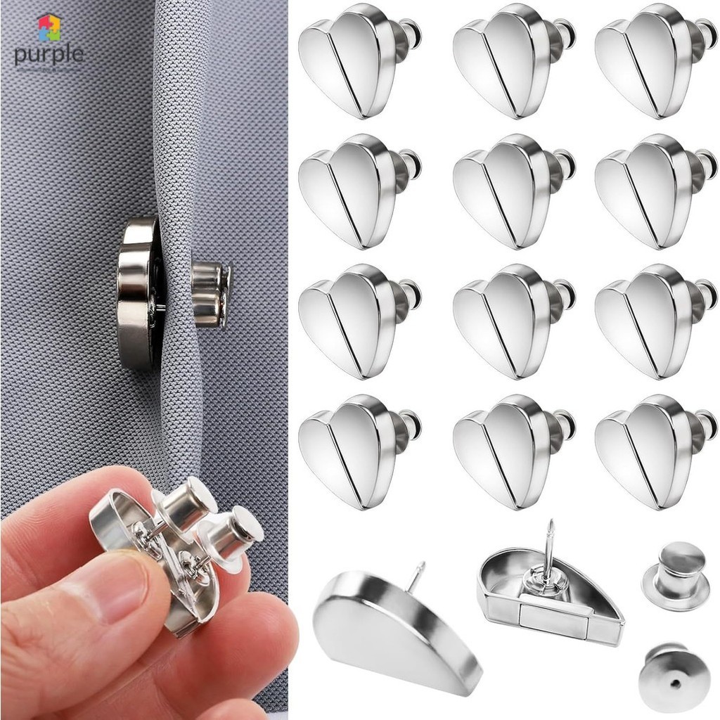 Rèm Khóa Từ Tính Hình Trái Tim Móng Tay Nút Miễn Phí Cửa Sổ Phòng Đóng Thắt Lưng Nam Châm Khóa Điều Chỉnh Nút Có Thể Tháo Rời