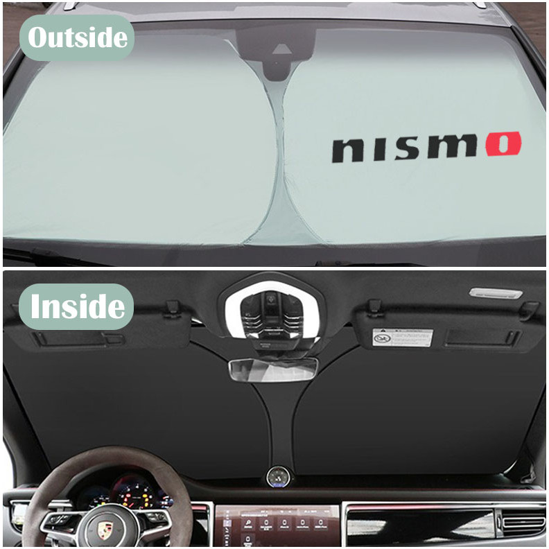 Nissan Nismo Có Thể Gập Lại Tấm Che Nắng Kính Chắn Gió Tấm Che Nắng Ô Tô Chống Nắng UV Chặn Dụng Cụ Làm Mát