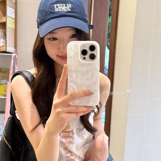 Hàn Quốc Nơ Trắng Ngôi Sao Khung Bên Họa Tiết In Hình Chống Bụi Bẩn Xếp Ly Cho iPhone 16Promax 15Promax 13 14 Pro Max Silicon Mềm Chống Sốc Ngọt Ngào Nữ Tính Vỏ Di Động