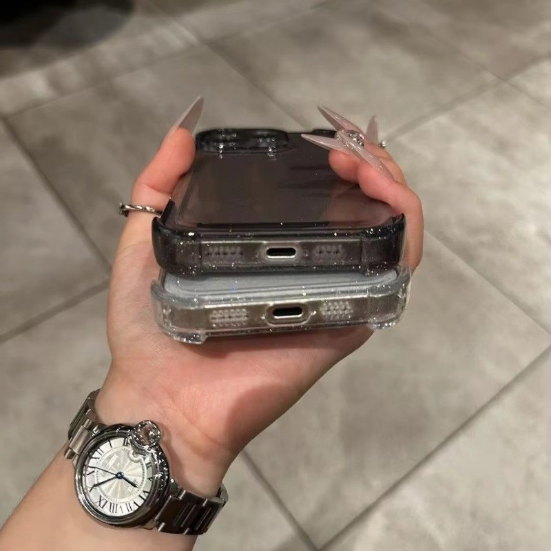 Ốp Lưng Trong Suốt Lấp Lánh Bling Cho iPhone 16 15 14 13 12 11 Pro Max XS X XR 15PRO 16PRO Silicon Mềm Trong Suốt