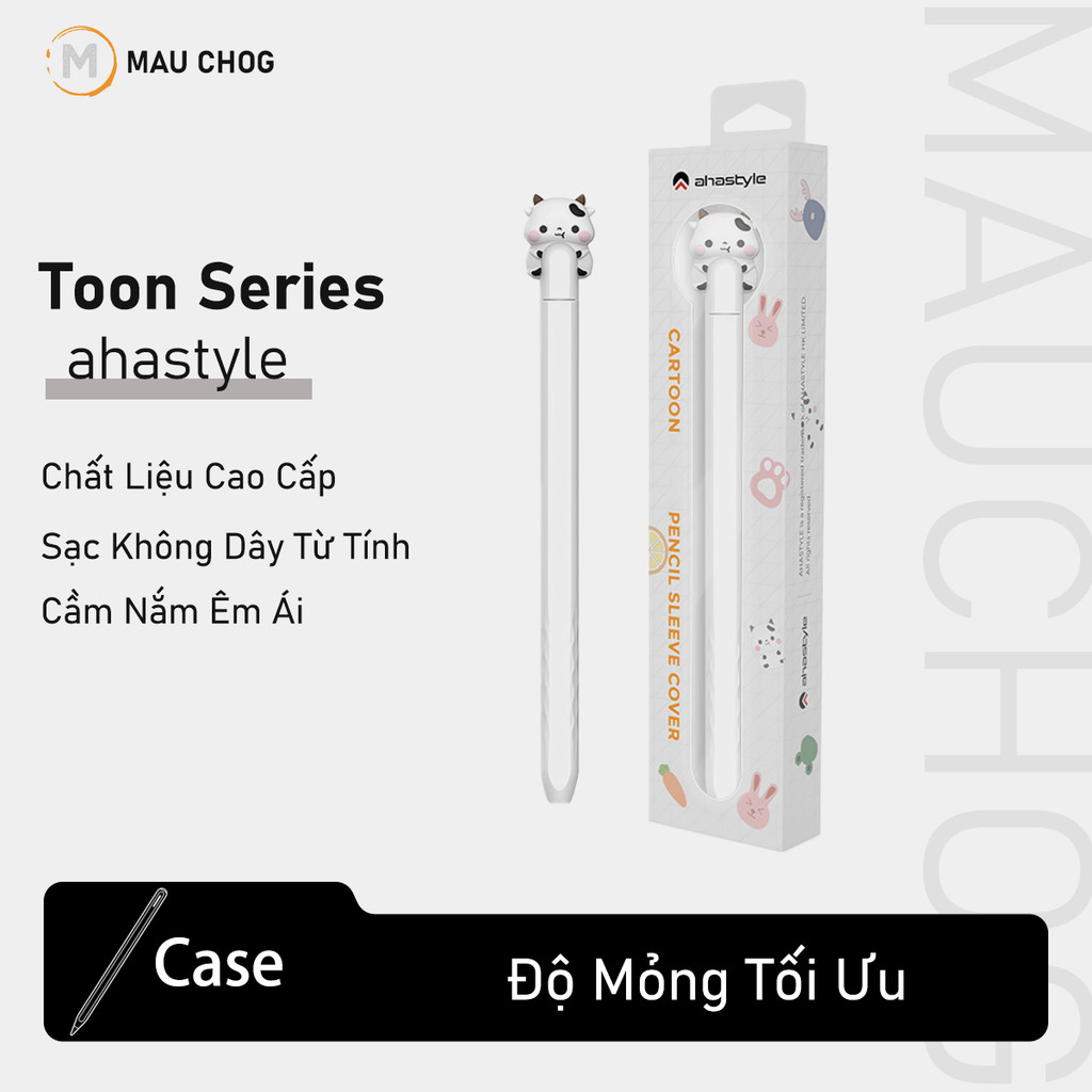 Vỏ Bao Ốp Silicon Case Ahastyle Hình Thú Dễ Thương Chống Trơn Trượt Cho Bút Cảm Ứng Apple Pencil 2 1