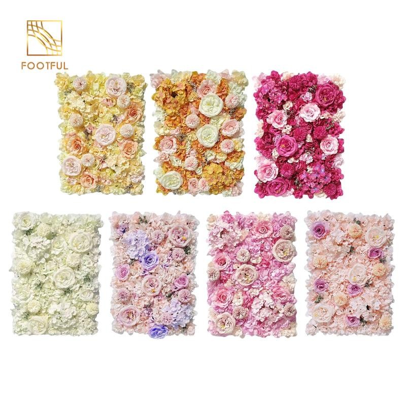 【Hàng sẵn】Tường Hoa Giả 60×40cm Bảng điều khiển tường lụa 3D cho phông nền, vòi hoa sen cô dâu, sự kiện, trang trí nhà cửa【Bán trước một phần】