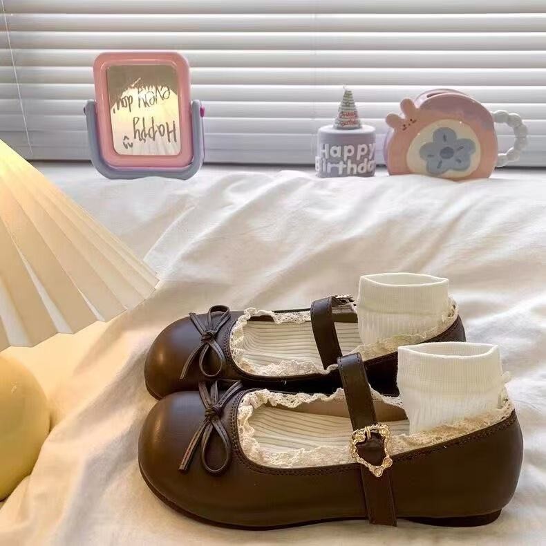 🔥Còn hàng🔥Giày búp bê mũi tròn Giày Mary Jane của Pháp dành cho nữ 4 màu có sẵn(size35-40)